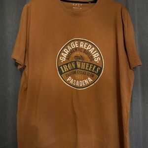 Forever 21 Brown Graphic Button Down Shirt